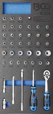 Werkzeugmodul 1/3: Steckschlüsselsatz | 41 Stk