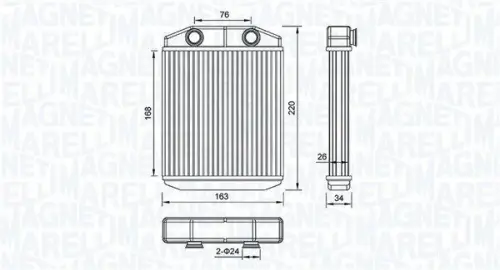 Kachelradiateur, interieurverwarming MAGNETI MARELLI