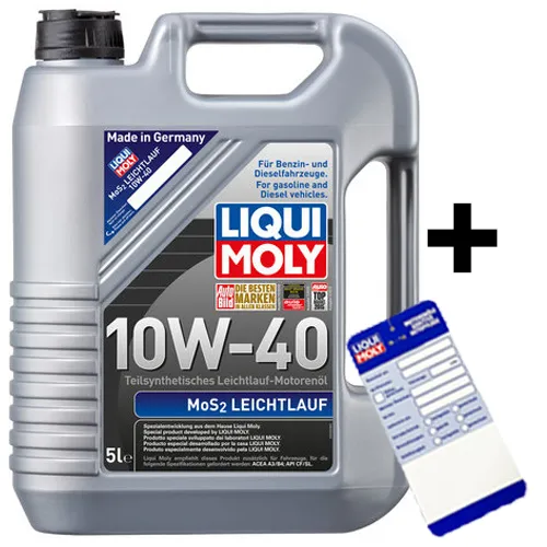 Liqui Moly 10W40 Motoröl MoS2 (5L) 2184 Leichtlauf A3/B4 teilsynthetisch